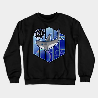 Shark Hi Ocean Bubbles Cartoon funny Crewneck Sweatshirt